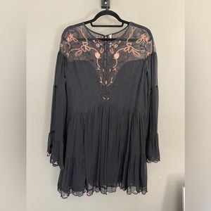 Free People Sheer Beaded Tunic Dress